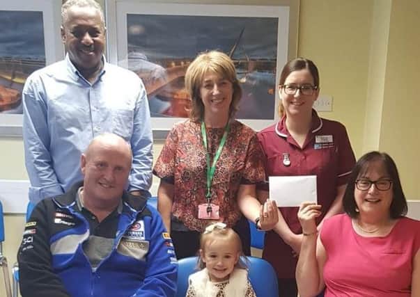 The Western Health and Social (Western Trust) have received a kind donation to the Breast Screening Unit at Altnagelvin Hospital of 110 Euro and £480 from Linda McGrath following celebrations of a recent big birthday. Linda, her husband Tony and granddaughter Maddison made the donation to staff from the Unit.