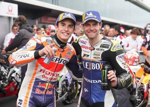 Race winner Marc Marquez and Cal Crutchlow at the Australian MotoGP.