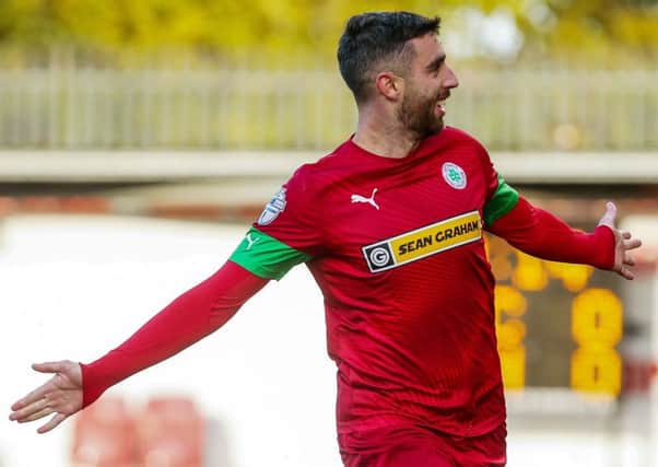 Joe Gormley following his weekend hat-trick for Cliftonville. Pic by INPHO.