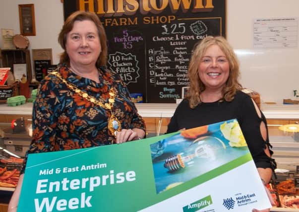Mayor of Mid and East Antrim Borough, Cllr Maureen Morrow, with Council's Economic Development Officer, Jacqueline Reid