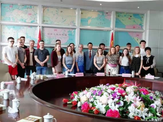 Students from SRC pictured with Barbara Rooney, SRC Course Lecturer and their hosts during visit to University of Hubei, China