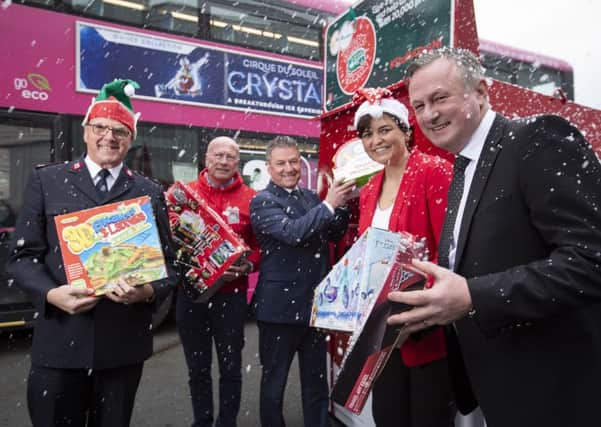 Northern Ireland Football Manager, Michael Oâ¬"Neill MBE, is kicking off the Christmas Family Appeal with the goal of providing 100,000 children who live in poverty in Northern Ireland with a present to open this Christmas.  He was joined by Paul Kingscott, Salvation Army, Michael Sands, St Vincent de Paul (SVP), Gordon Milligan, Translink, and Denise Watson, U105, launching The Salvation Army and SVP Christmas Family Appeal.