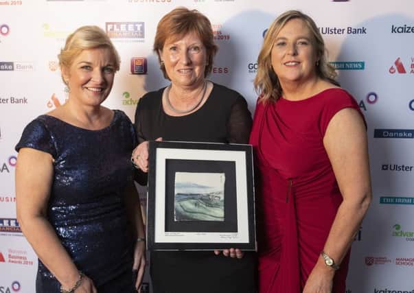 Women in Business Chair Nichola Robinson with Wilma Erskine, Special Recognition Award for Lifetime Achievement, Women in Business CEO Roseann Kelly