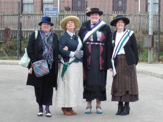 Members of Whitehead Suffragette Society in period costume by Angela Turkington.
Photo courtesy of Steve Diamond