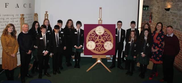New-Bridge Integrated College students involved with the final art piece