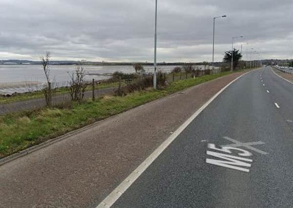 The foreshore path at the edge of the M5. Pic by Google.