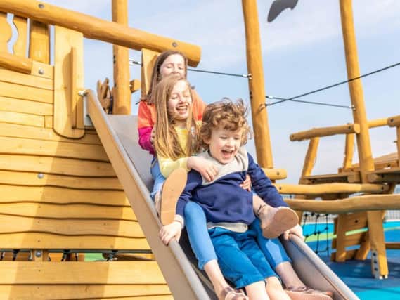 Having fun at Glenarm play park.