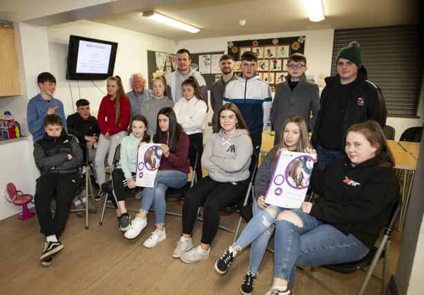 Young people from Clooney and Eglinton who took part in the Peace IV 'Rebels, Radicals, Loyalist and Royalists'  workshop at Clooney Community Centre (Photo: Jim McCafferty Photography)