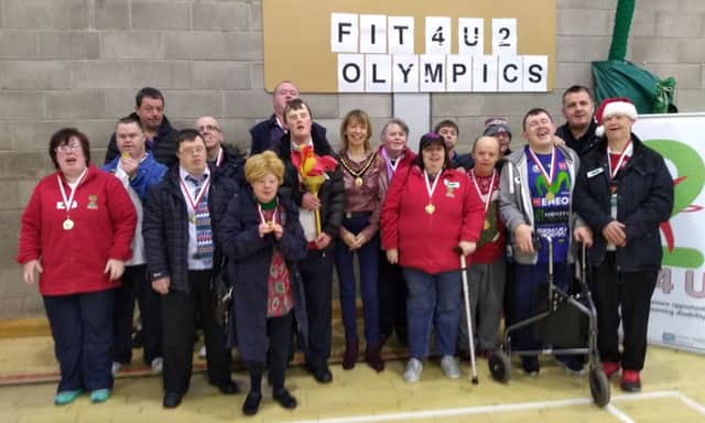 Pictured are the participants of the Southern Trust Fit 4 U Project at Banbridge Leisure Centre to celebrate International Day of People with Disabilities