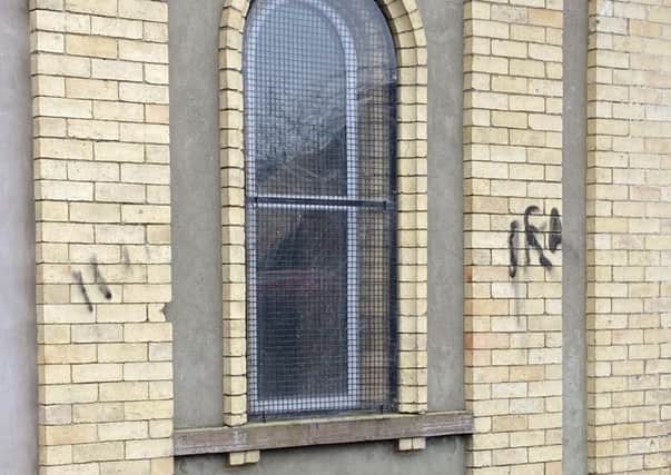 Police are treating the graffiti on Glenavy Orange Hall, over the first weekend of 2020, as a sectarian hate crime. (Photo: Cllr Gary McCleave).