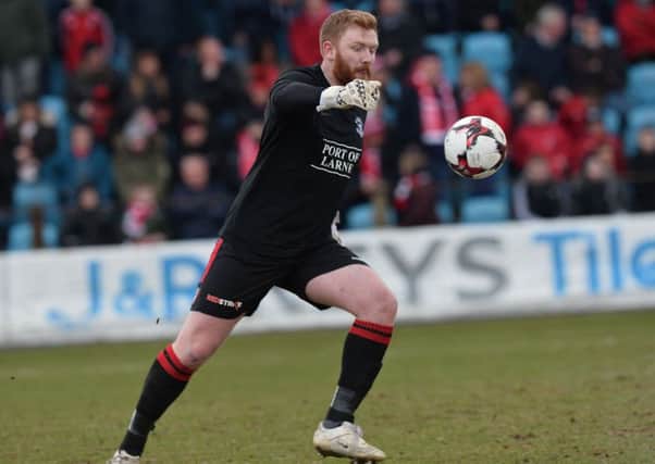 Larne goalkeeper Conor Devlin. Pic by Pacemaker.