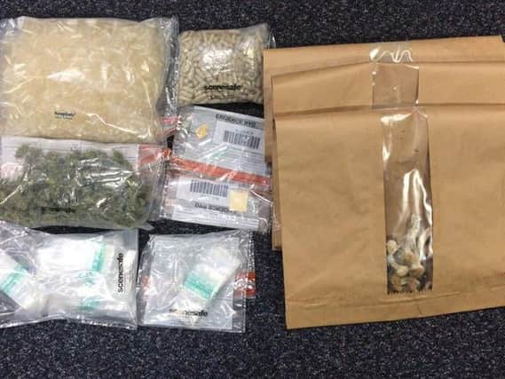 A PSNI photo of the drugs seized in Newmills