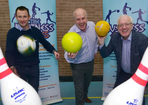 Launching the 2020 'Business Games Challenge' in Lisburn Castlereagh are: Kevin Madden, Sports Development Officer; Alderman James Tinsley, Chairman of the council's Leisure & Community Wellbeing Committee and Alderman Allan Ewart MBE, Chairman of the council's Development Committee.