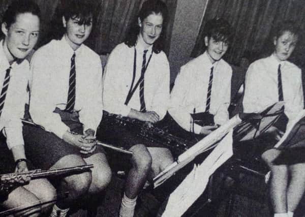 Dunclug High School orchestra who entertained the packed audience at the Ahoghill Village Associations Inter-School Quiz at the village community centre.
1989