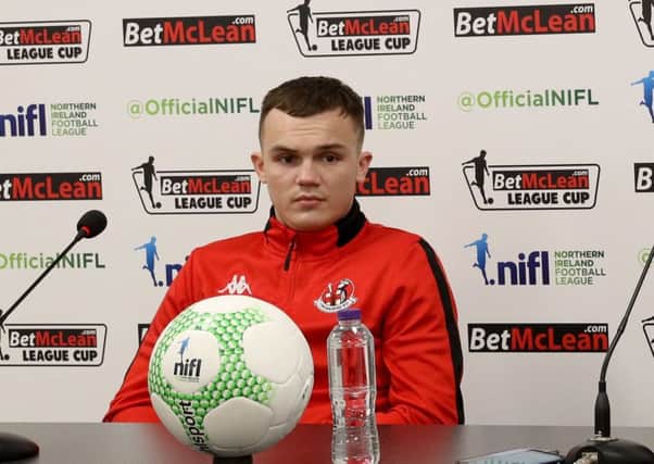 Crusaders' Rory Hale ahead of this weekend's Bet McLean League Cup final against Coleraine. Pic by Pacemaker.