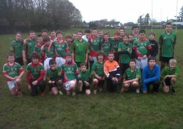 The combined Year 8 St. Paul's and St. Patrick's, Armagh team after their first ever rugby match.