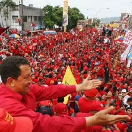Hugo Chávez at an election rally in 2006.
