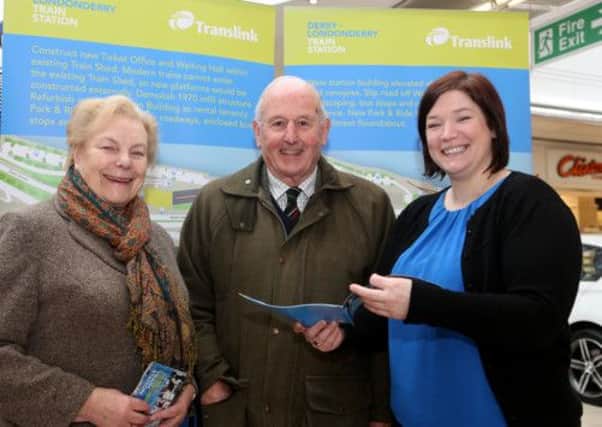Valerie and Cecil Orr, retired Dean of Derry with Katherine Devlin, Translink.