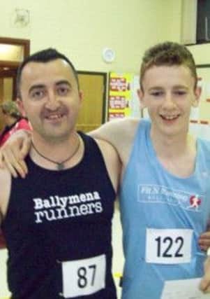 Father and Son Chris and Connor McQuillan who took part in Saturday morning's Ecos Parkrun.