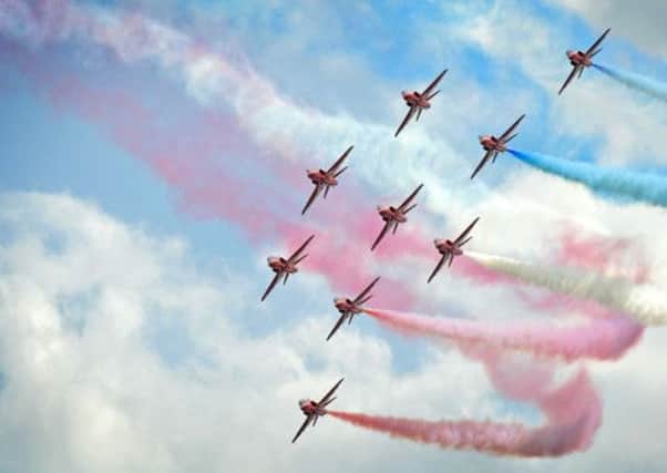 Picture by: Senior Aircraftsman Daniel Herrick LBIPP RAF (Phot) 
Pictured: The Royal Air Force Aerobatic Team (RAFAT) "The Red Arrows" display at the Royal Air Force (RAF) Waddington air show on the weekend of the 2nd and 3rd of July.
The annual RAF Waddington air airshow in Lincoln isone of the biggest in the United Kingdom. It displays aircraft form around the world including the American Thunderbirds, Belgian Air Force F-16c's, The Battle Of Britain Memorial Flight BBMF, and the RAF's own Red Arrows. The event draws a crowd of thousands of aircraft enthusiats over the two day event.
For more information please contact:
Public Relations Officer Emma Thomas
RAFAT PR
RAF Scampton
Lincoln
LN1 2ST

Email: redarrowsprm@scampton.raf.mod.uk
TEL: +44 (0) 1522 733258
MOB: +44 (0) 7768 555875