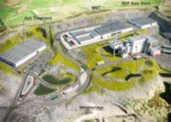 The proposed plan for the waste incinerator in the Hightown Quarry, Mallusk. INNT 12-699con