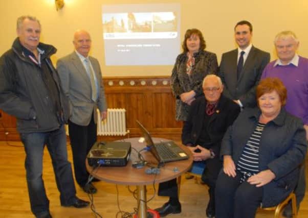 Robert Preston (back second left) pictured at the Larne Town Centre Public Realm Initial Stakeholder Consultation with local representatives CouncillorsRoy Craig, Michael Lynch, Maureen Morrow, Alderman Jank McKee, John Shannon and Elaine Cowie in the Town Hall. INLT 13-371-PR