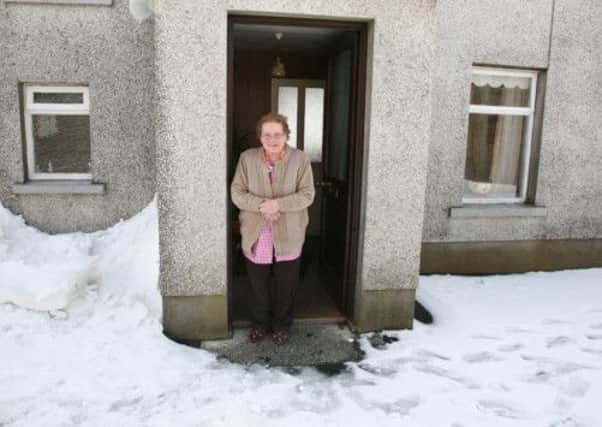 Straid woman Sarah Holmes (93) was left without power for three days during the weekend's weather chaos. INNT 13-604con