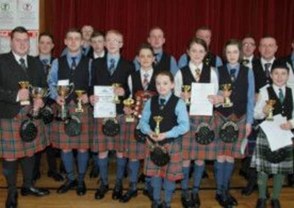 Cullybackey Pipeband prize winners at this year's Solo competitions.