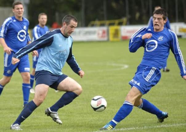 Institute's Stephen Parkhouse scored their second goal at Coagh United, on Saturday.