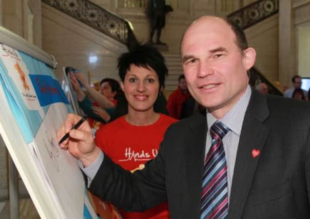 Ulster Unionist MLA Roy Beggs has signed a pledge to safeguard the future of congenital heart surgery in Northern Irelannd. I NLT 17-656-CON roy. Pic by Presseye.com Belfast.
