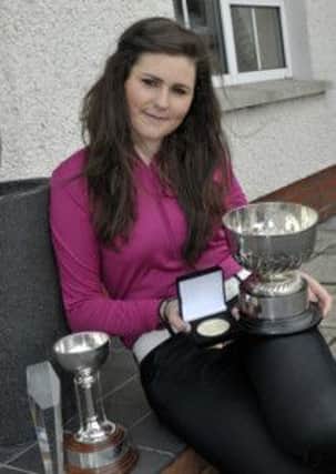 Banbridge High School pupil Olivia Mehaffey, winner of the Munster Lady's, 
 U18 Munster Girls, U16 Faldo Series and Best Overall Score Total U21 Boys & Girls Faldo Series © Edward Byrne Photography INBL17-204EB
