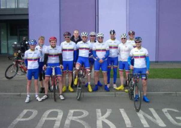 Dromara riders pictured before the start of the Lakeland GP. Photo by Marian Lamb (Cycling Ulster)