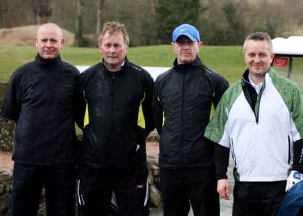 Northend United Youth officials Rodney Campbell, Johnny Sayers, John Devlin and Alex Wallace at their annual golf day at Galgorm Castle Golf Club.