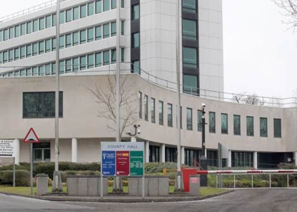 The DVA Driver and Vehicle Licensing offices for Northern Ireland at County Hall in Coleraine Co-Derry where it is feared up to 300 jobs may be lost due to closure. Minister Alex Atwood is due to hold talks with government ministers in London next week on the possible closure. Picture Margaret McLaughlin © by-line SEE STORY 28-2-13