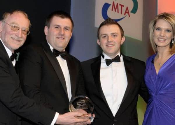 DYNAMIC WIN FOR NI ENGINEERING COMPANY

Kilrea based company, Hutchinson Engineering Ltd, has been named Most Dynamic Sub-Contractor in the UK at the 2013 Manufacturing Industry Awards which celebrates extraordinary companies that go above-and-beyond to deliver outstanding service and help businesses succeed, and the Operations Director, Richard Hutchinson, is in winning form.

We were the only company in Ireland to have made the list of finalists so we were already feeling like winners.  However, to take home the main prize and be named the Most Dynamic Sub-Contractor is a genuine thrill for us and wed like to thank our work-force for their considerable role in making it happen., said Richard.

Hutchinson Engineering specialise in laser cutting using state of the art 2D and 3D technology to service a portfolio of clients all over Ireland and the UK.

Pictured is Adrian Bailey MP, Chairman of the Business Select Committee presenting Mark Hutchinson and Richard Hutchinson form Hutchinson Engineering with