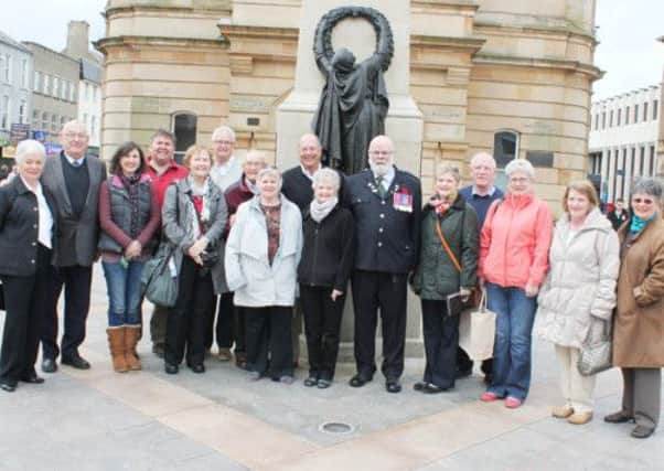 Eight members of the Anderson clan from America came to Coleraine at the weekend to trace there roots. They are pictured with with former popular butcher Kenny Anderson (2nd left) and Davy Boyle who give the visitors a tour of the Town Hall.