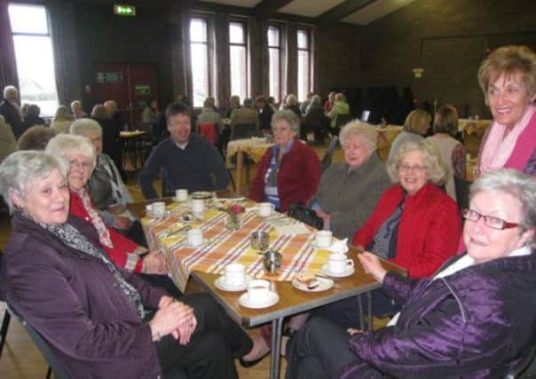 Ladies from Inver Area WI relax after a day of crafts at First Larne Presbyterian Church Halls. INLT 18-655-CON wi4