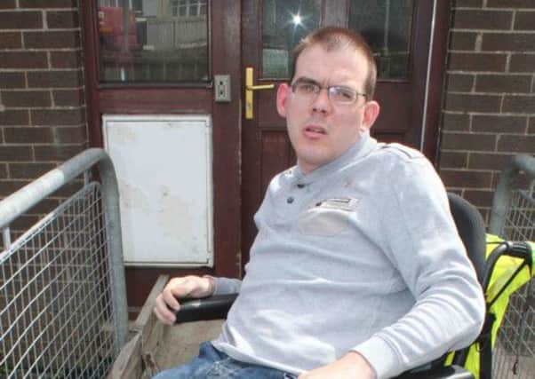 Coleraine wheelchair owner David Hall who's Hippi Trike was vandalised leaving with any kind of transportation.PICTURE MARK JAMIESON.
