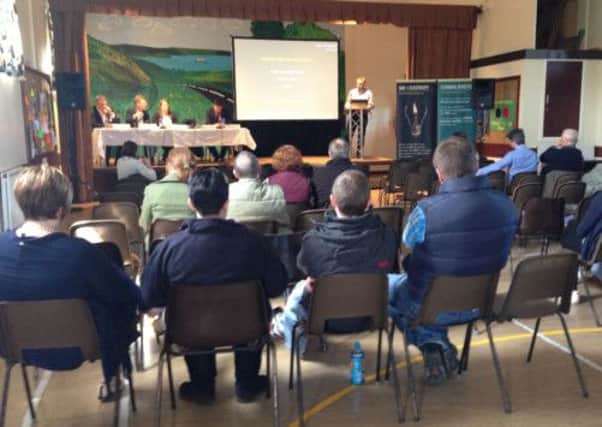 Stakeholders listening to a presentation at the Islandmagee Gas Stoarge Ltd public information event. INLT 18-699-CON