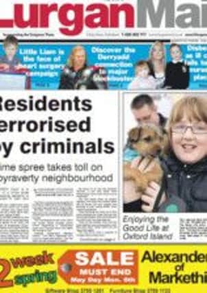 This week's front page of the Lurgan Mail