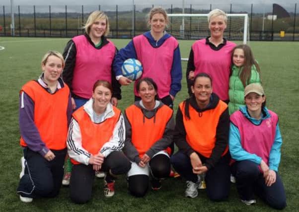 Members of Ballymena Ladies All Star football team at their recent training session for their charity match. INBT19-227AC