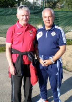 Peter Watson and Nigel Best pictured during the trip to Portugal last week.