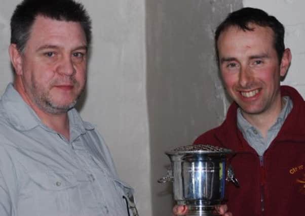 Ulster River Champion 2013, Stuart McMurran (right of picture) and Michael Shanks, Secretary of Dromore and District Angling Club.