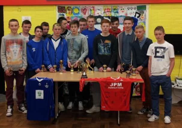 Members of Waveney Youth FC, pictured at the club's end-of-season awards presentation.