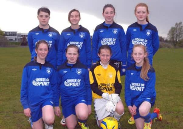 The Craigavon City Ladies Under 14 football team who are going to the Community for Young People UK Finals in Manchester after they came second in the Northern Ireland Finals. INLM20-100gc