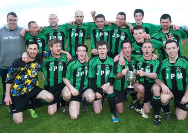 The Dungiven Reserves team pictured after their City Cup final victory over Ardmore at Wilton Park on Friday evening. INLS2013-123KM