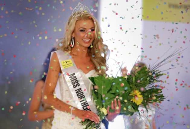 University of Ulster student Meagan Green, age 23, from Lisburn is crowned the Open + Direct Miss Northern Ireland 2013 at a glittering ceremony in the Europa Hotel. Picture: Cliff Donaldson