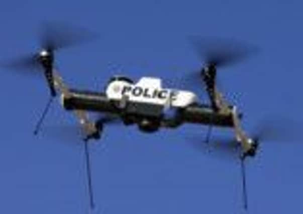 A police drone in action.