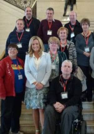 Members of the Fit 4 U Craigavon and Banbridge Club on their tour of Parliament Buildings, Stormont with Ulster Unionist MLA Jo-Anne Dobson.