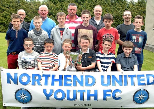 Northend United's U-12 league-winning side, pictured at the club's prize night. INBT 22-923H
